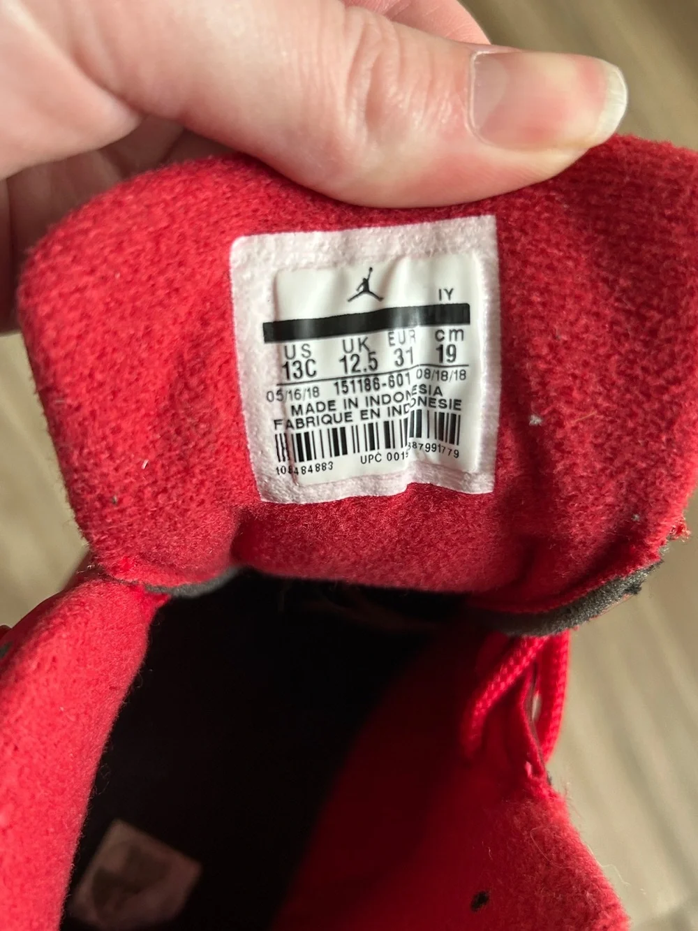Jordan Kids Red High-Top Sneakers